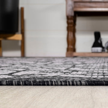 Madrid Vintage Filigree Textured Weave Indoor/outdoor Runner Rug
